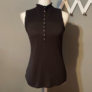 Maurices Black Sleeveless Top with Button Detail